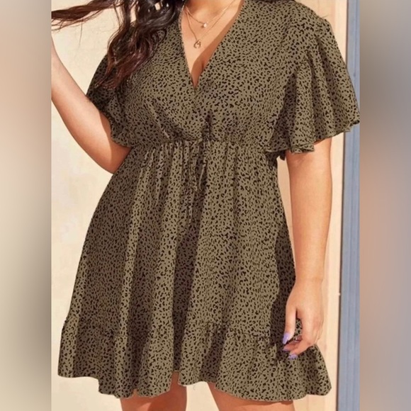 Leopard print 1X boho dress NEW - Picture 1 of 4